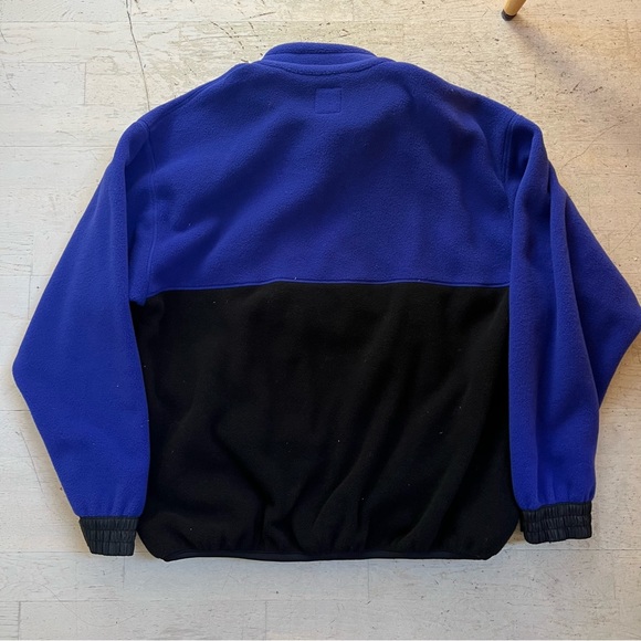 NWT Vintage Gap Fleece Quarter Zip Pullover Blue Black L - Picture 7 of 9